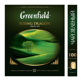 Чай Гринфилд Flying Dragon зеленый 100 пак.