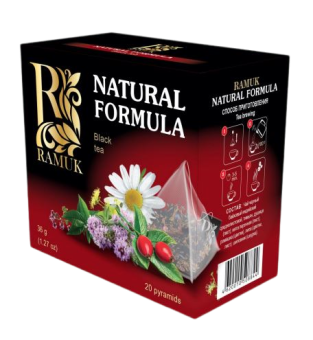 Чай Ramuk черный Natural Formula Природная формула 1,8 г*20 п
