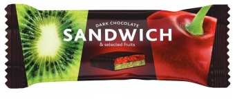 Батончик Sandwich фруктово-ягодный киви-вишня в темном шоколаде 40 г