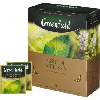 Чай Гринфилд Green Melissa зеленый 100 пак.