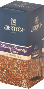 Чай Berton Rooibos Strawberrie Cream Ройбуш Клубника со сливкам 10 шт